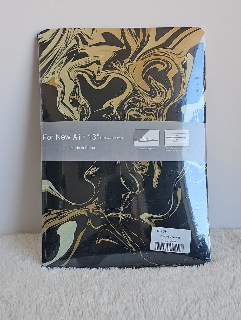 NWT Gold Black Marble Hard Shell Case for MacBook Air 13" (A1932 A2179 A2337)